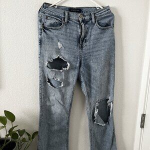 Aeropostale High Rise Ripped Flare Jeans (8 Regular)